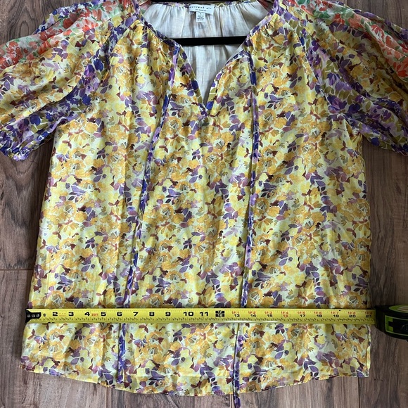 Anthropologie x Current Air floral watercolor print blouse size small romantic - Picture 16 of 17